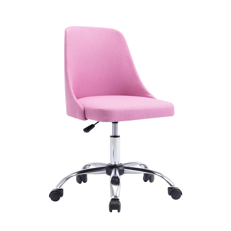 Fabric Upholstered Midback Swivel Office Chair with Chrome Base