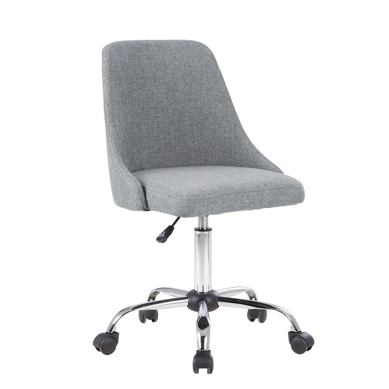 Fabric Upholstered Midback Swivel Office Chair with Chrome Base
