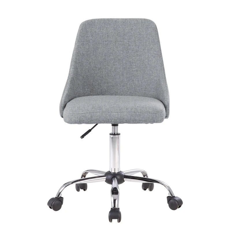 Fabric Upholstered Midback Swivel Office Chair with Chrome Base