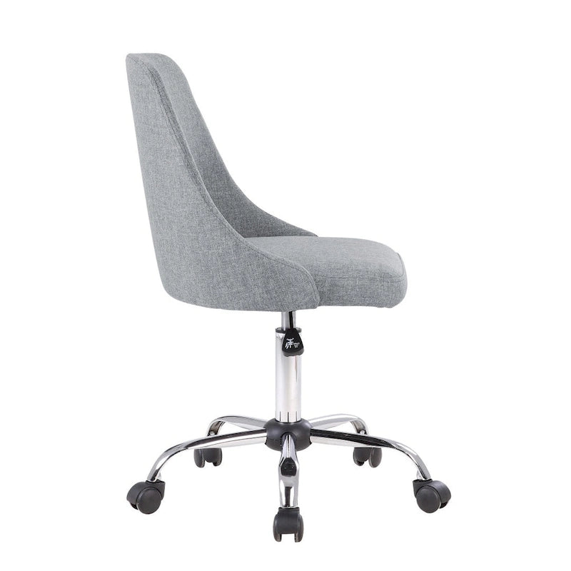 Fabric Upholstered Midback Swivel Office Chair with Chrome Base