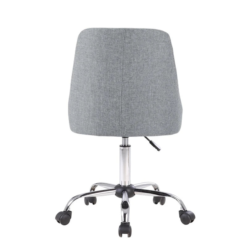Fabric Upholstered Midback Swivel Office Chair with Chrome Base