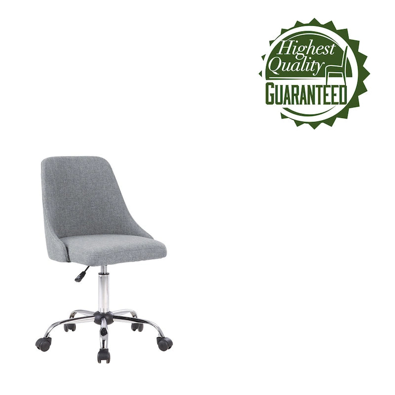 Fabric Upholstered Midback Swivel Office Chair with Chrome Base
