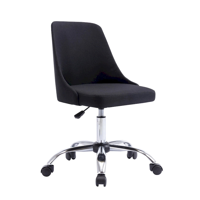 Fabric Upholstered Midback Swivel Office Chair with Chrome Base