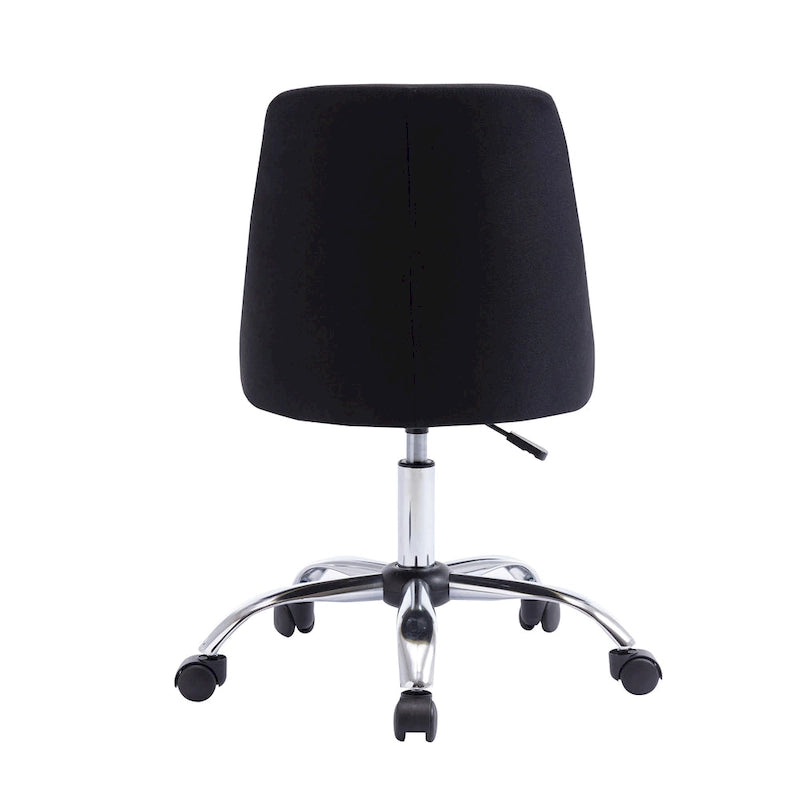 Fabric Upholstered Midback Swivel Office Chair with Chrome Base