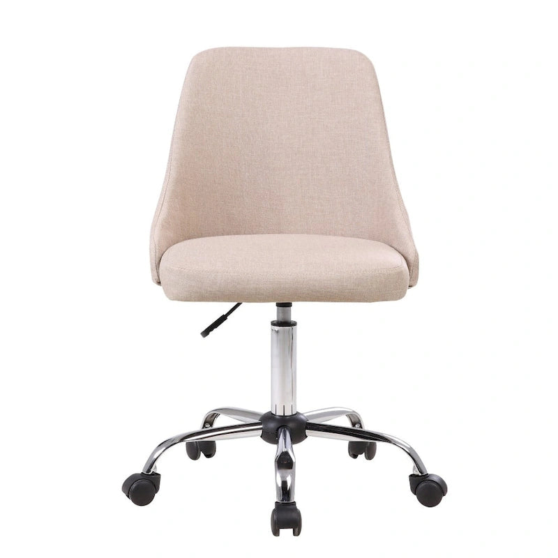 Fabric Upholstered Midback Swivel Office Chair with Chrome Base