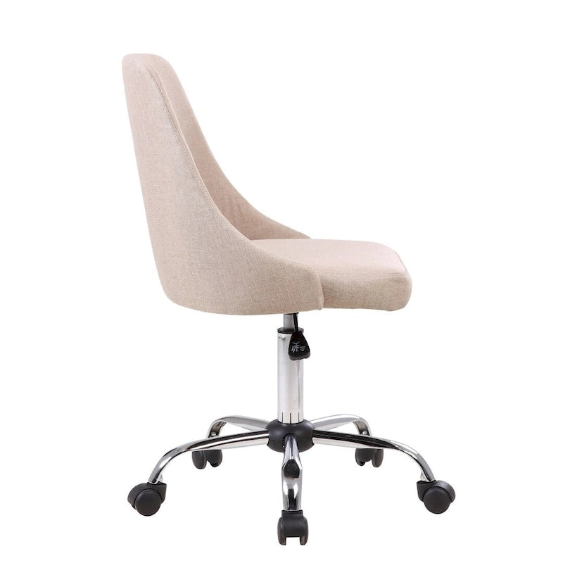 Fabric Upholstered Midback Swivel Office Chair with Chrome Base