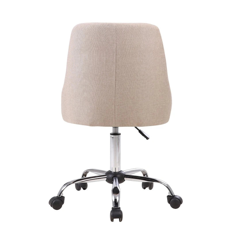 Fabric Upholstered Midback Swivel Office Chair with Chrome Base