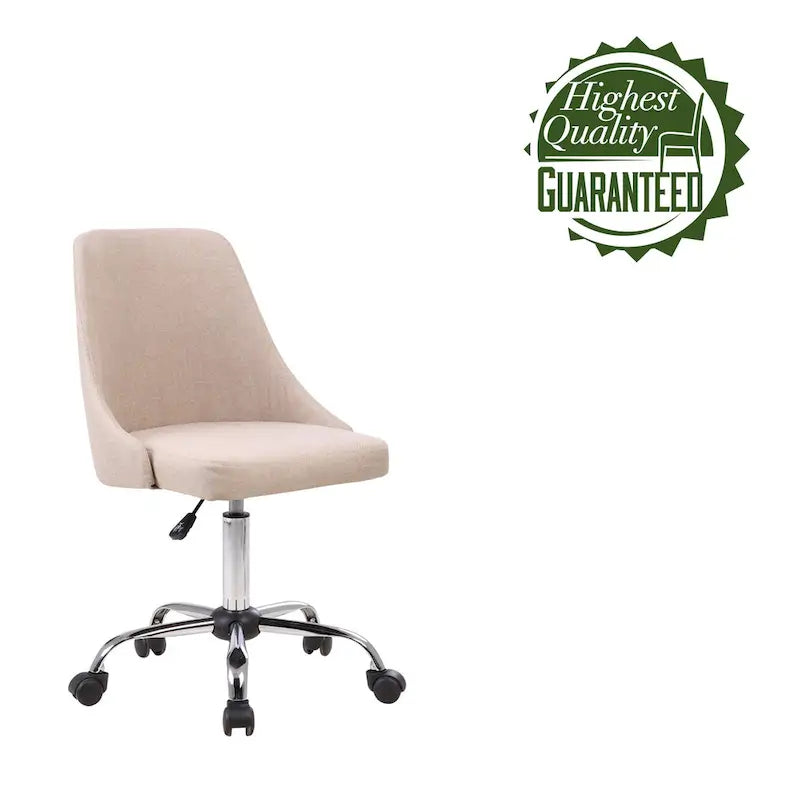 Fabric Upholstered Midback Swivel Office Chair with Chrome Base