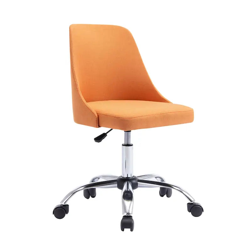 Fabric Upholstered Midback Swivel Office Chair with Chrome Base