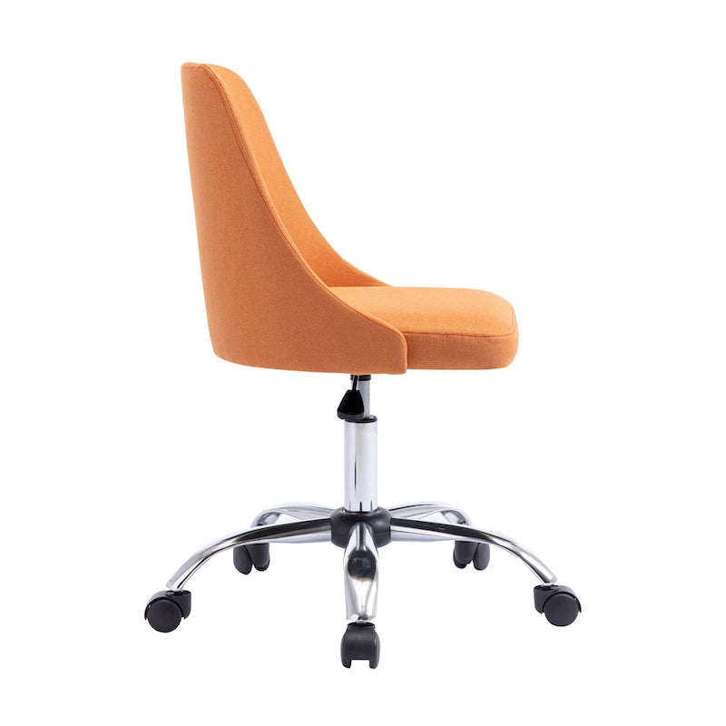 Fabric Upholstered Midback Swivel Office Chair with Chrome Base