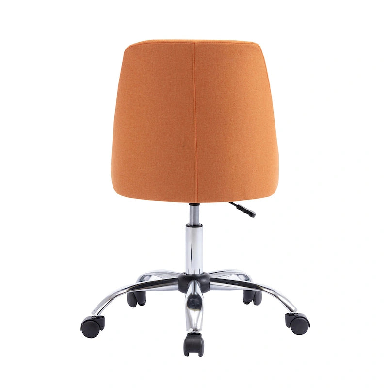 Fabric Upholstered Midback Swivel Office Chair with Chrome Base