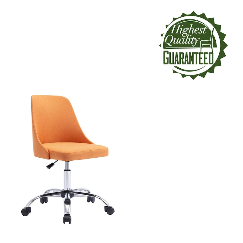 Fabric Upholstered Midback Swivel Office Chair with Chrome Base