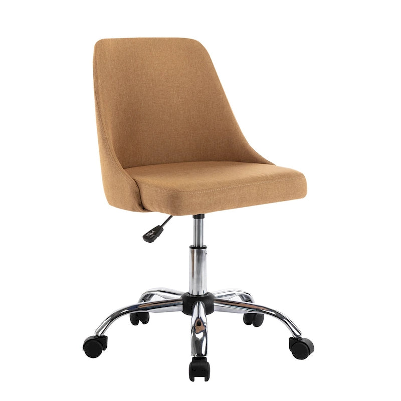 Fabric Upholstered Midback Swivel Office Chair with Chrome Base