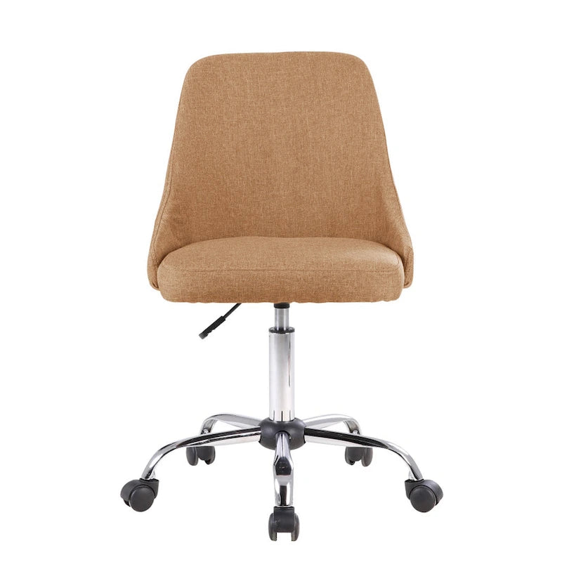 Fabric Upholstered Midback Swivel Office Chair with Chrome Base