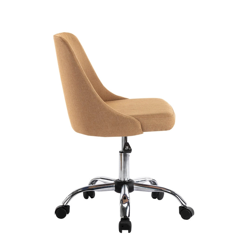 Fabric Upholstered Midback Swivel Office Chair with Chrome Base