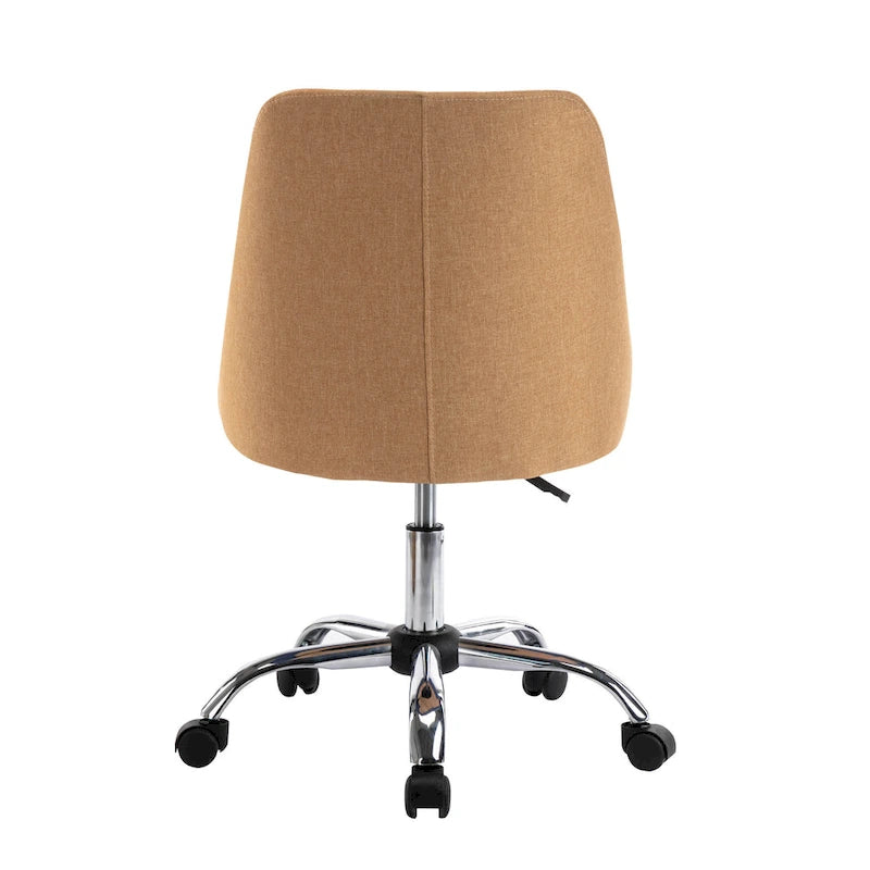 Fabric Upholstered Midback Swivel Office Chair with Chrome Base