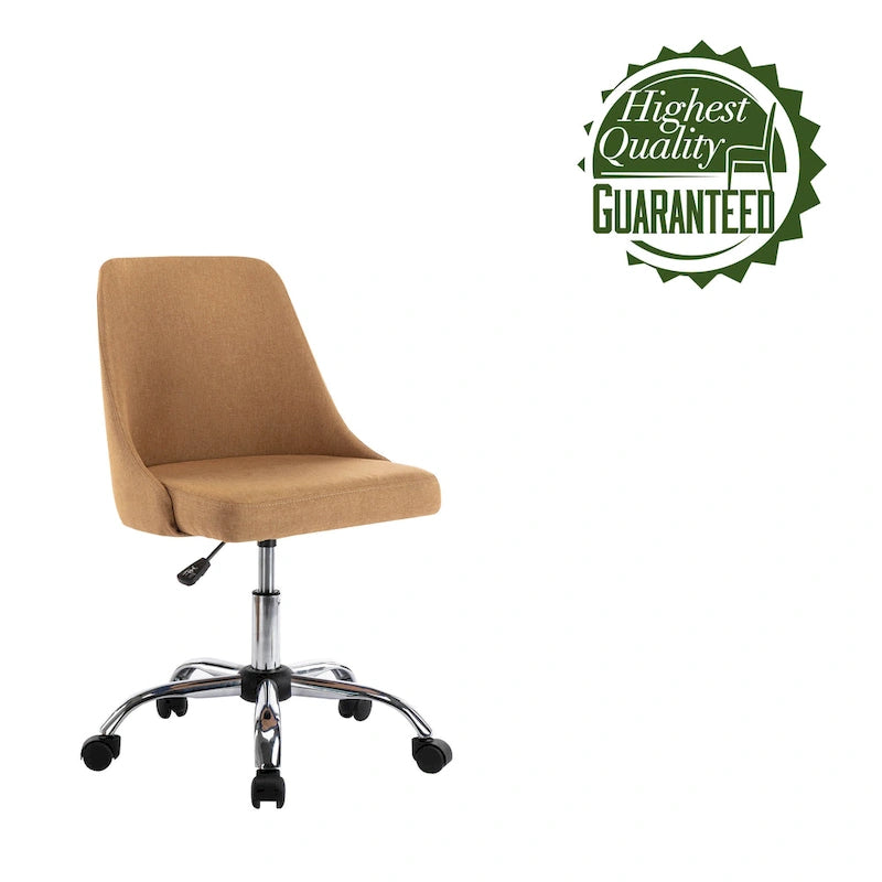 Fabric Upholstered Midback Swivel Office Chair with Chrome Base