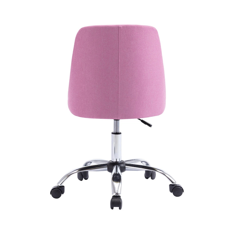 Fabric Upholstered Midback Swivel Office Chair with Chrome Base