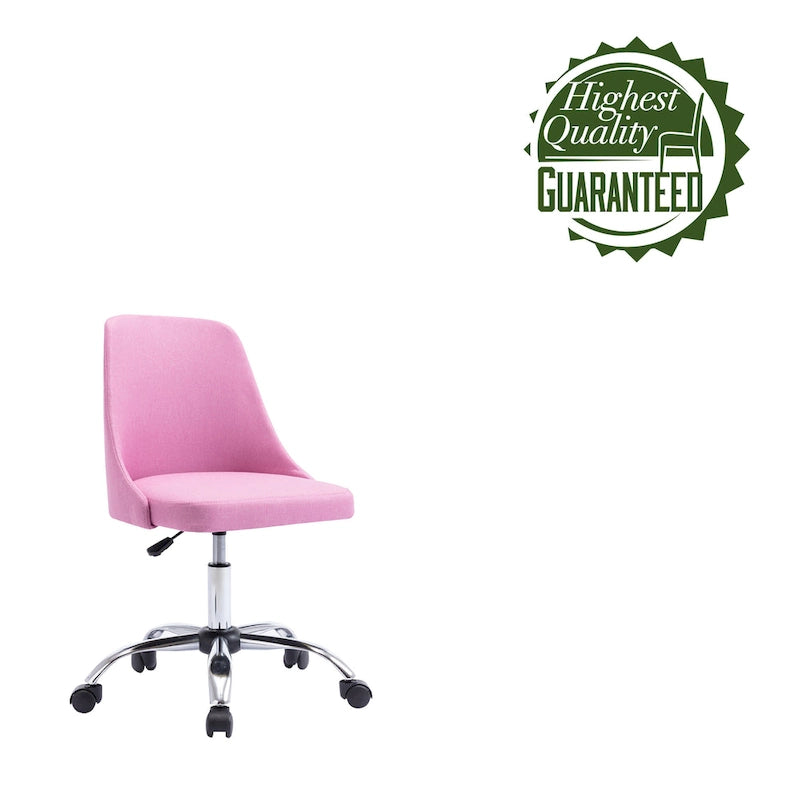 Fabric Upholstered Midback Swivel Office Chair with Chrome Base