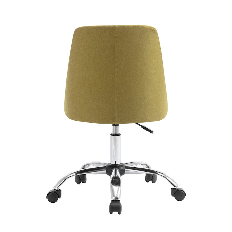 Fabric Upholstered Midback Swivel Office Chair with Chrome Base