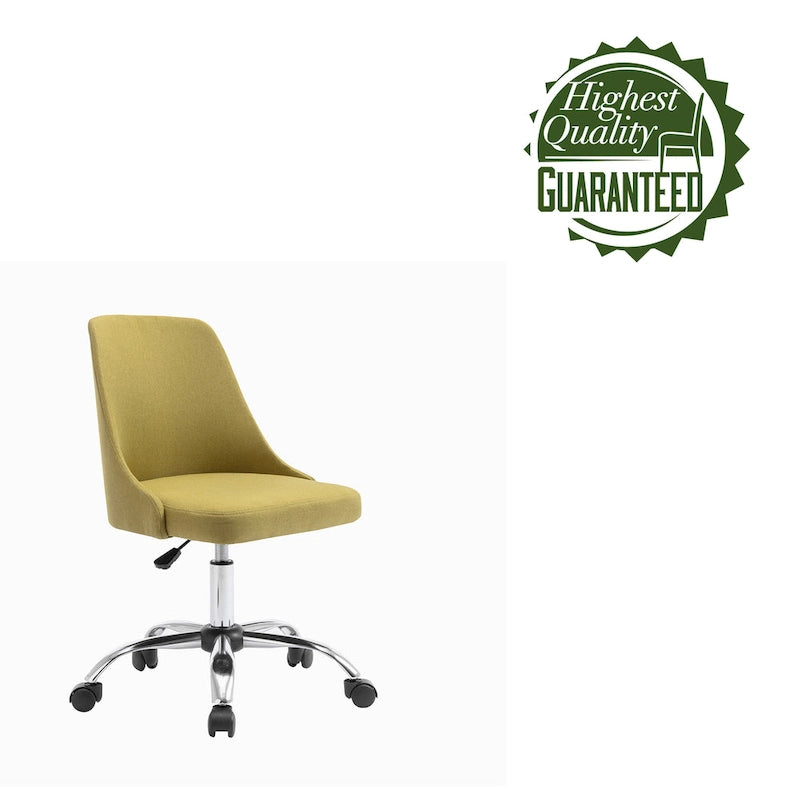Fabric Upholstered Midback Swivel Office Chair with Chrome Base