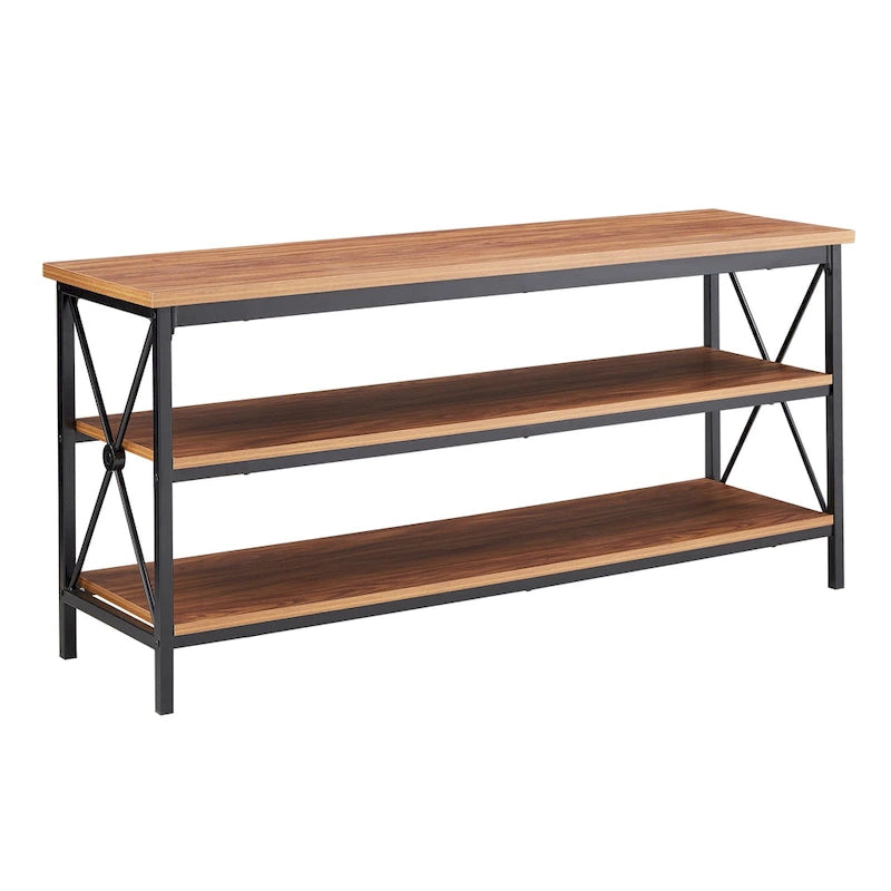 62" Metal Etagere TV Stand for TVs up to 70", with Bookcases