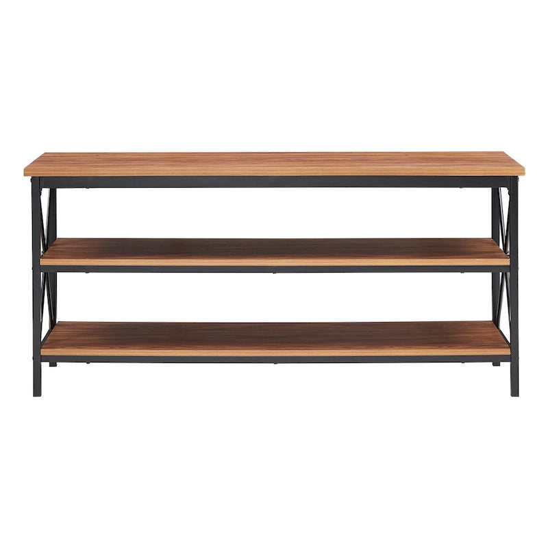 62" Metal Etagere TV Stand for TVs up to 70", with Bookcases