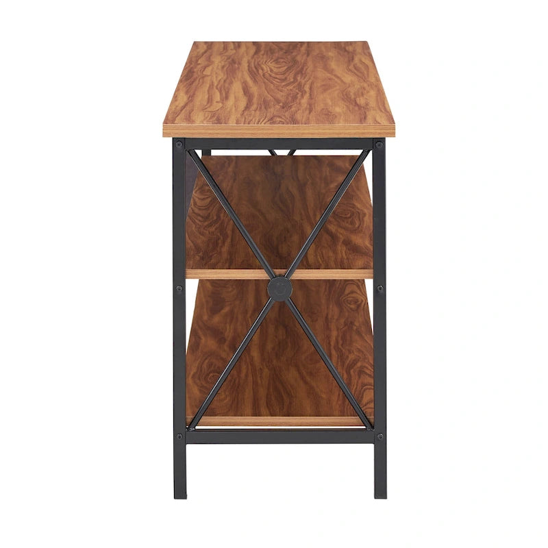 62" Metal Etagere TV Stand for TVs up to 70", with Bookcases