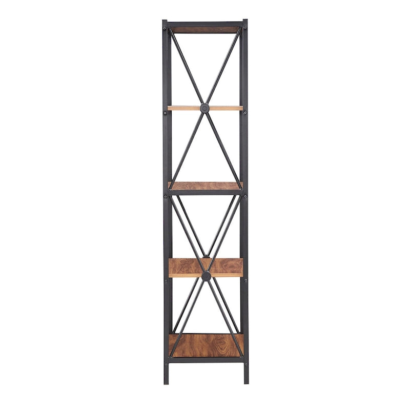62" Metal Etagere TV Stand for TVs up to 70", with Bookcases