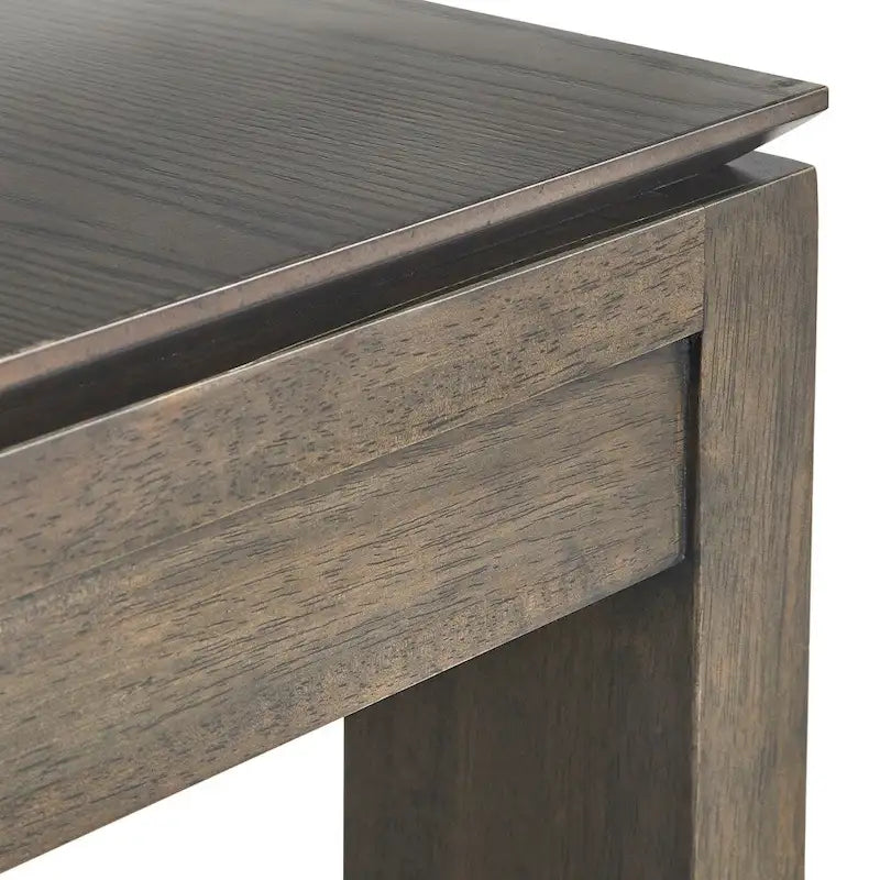 Mid-Century Modern Dining Table, Rustic Grey, 53" Wide