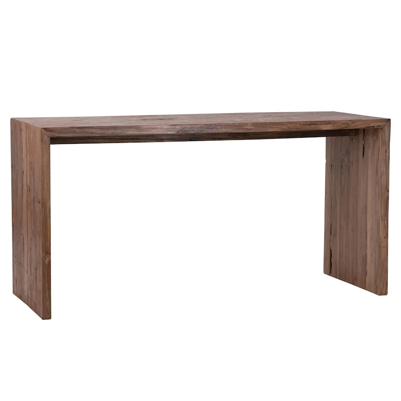 60-inch Rectangular Reclaimed Teak Waterfall Writing Desk