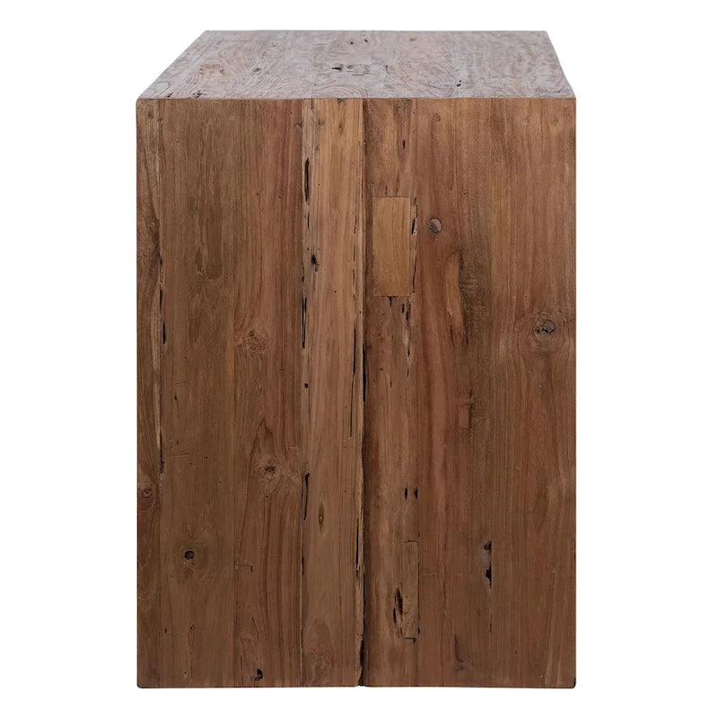 60-inch Rectangular Reclaimed Teak Waterfall Writing Desk