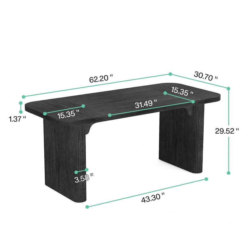 62.99 W Modern Executive Desk Simple Computer Desk with Engineered Wood Top and Legs