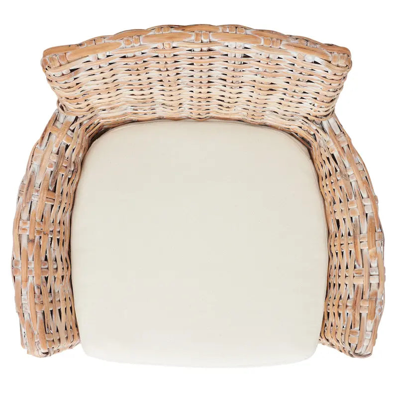 Wicker Washed-Out Grey Arm Chair, 28W x 24D x 33H in