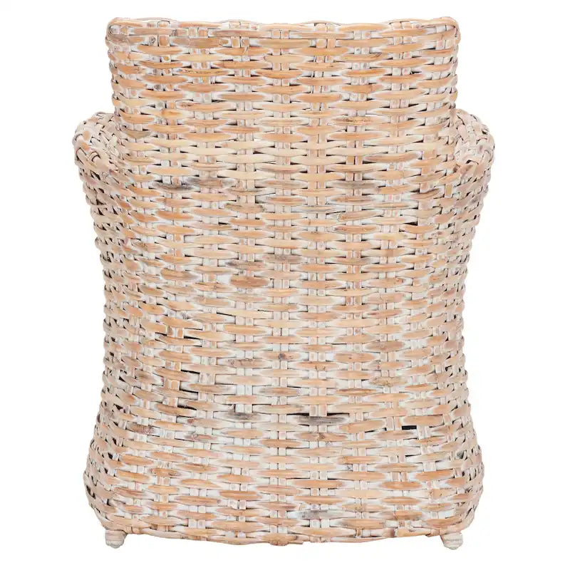 Wicker Washed-Out Grey Arm Chair, 28W x 24D x 33H in
