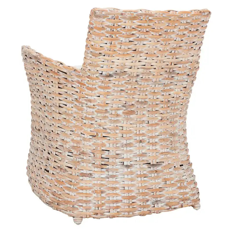 Wicker Washed-Out Grey Arm Chair, 28W x 24D x 33H in