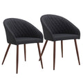 Gepolsterte Esszimmerstühle mit geschwungener Rückenlehne im Mid-Century-Stil, 2er-Set