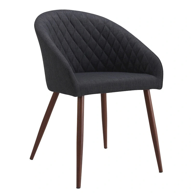 Gepolsterte Esszimmerstühle mit geschwungener Rückenlehne im Mid-Century-Stil, 2er-Set