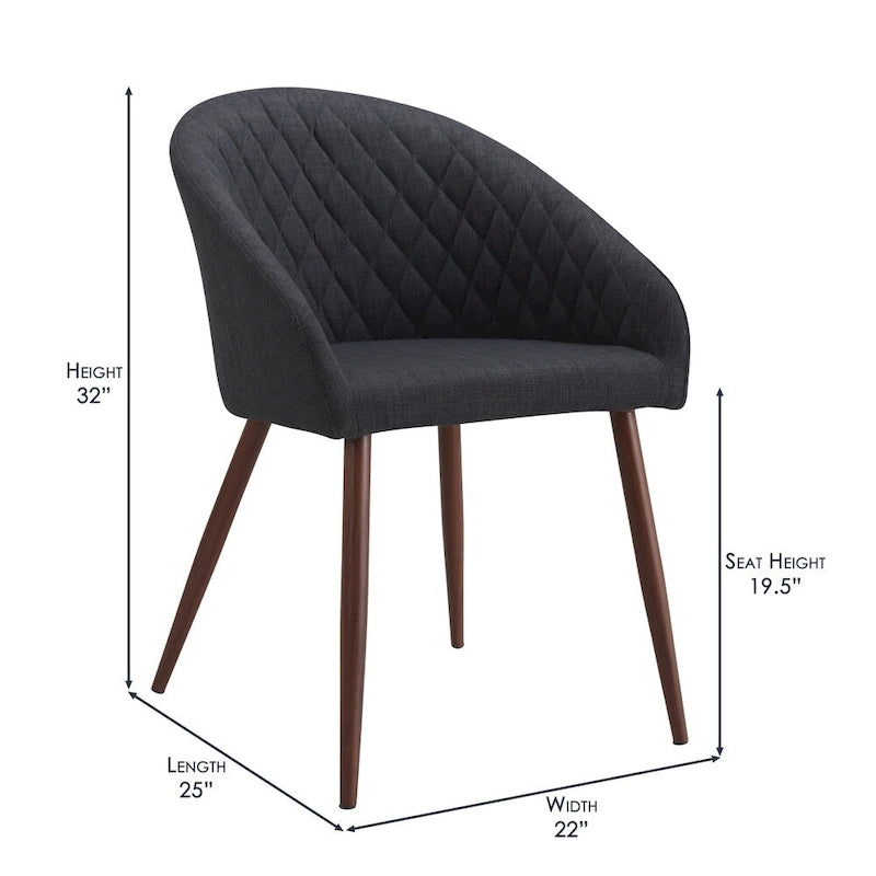 Gepolsterte Esszimmerstühle mit geschwungener Rückenlehne im Mid-Century-Stil, 2er-Set