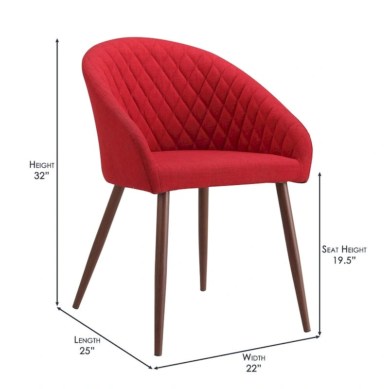 Gepolsterte Esszimmerstühle mit geschwungener Rückenlehne im Mid-Century-Stil, 2er-Set