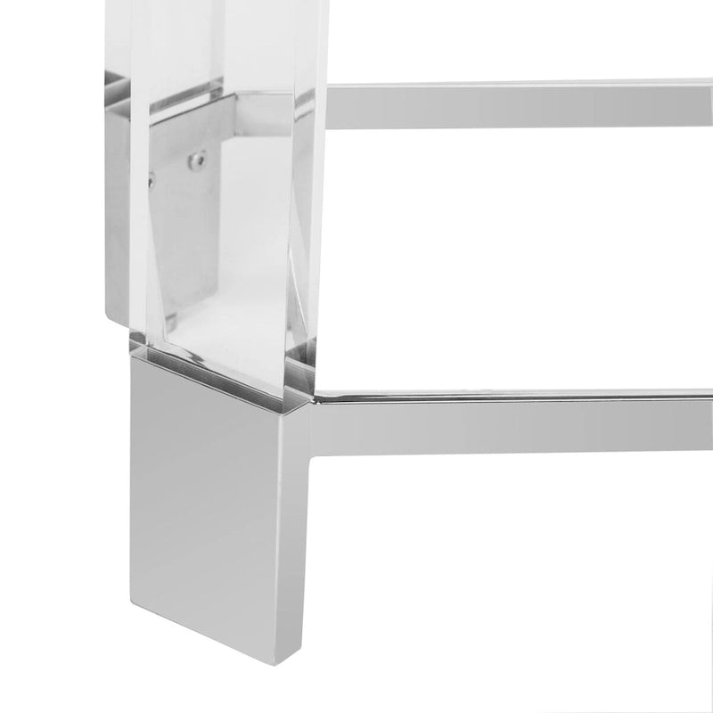 52" Acrylic Console Table, Silver Finish