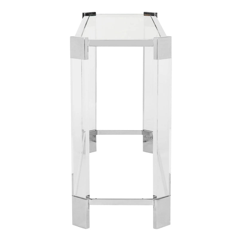 52" Acrylic Console Table, Silver Finish