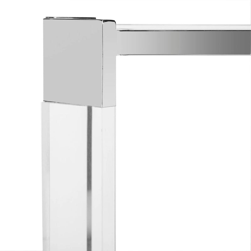 52" Acrylic Console Table, Silver Finish