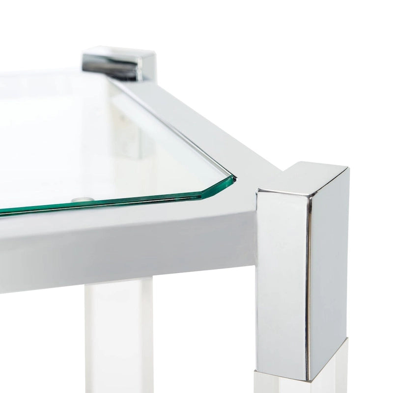 52" Acrylic Console Table, Silver Finish