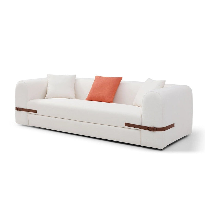 3-Seater Upholstered Sofa Mutiple Color Loveseat Couch with Pillows