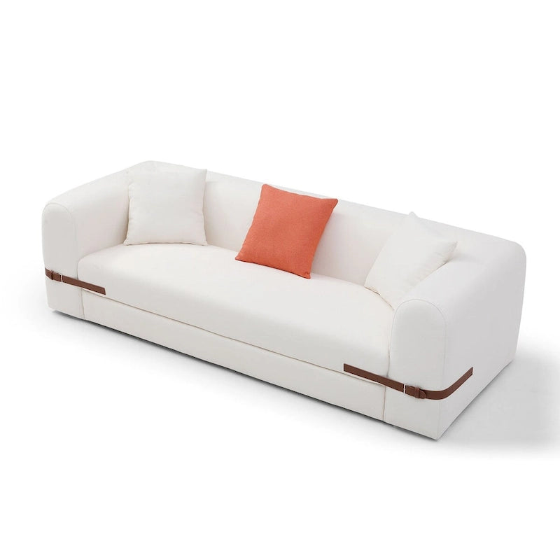 3-Seater Upholstered Sofa Mutiple Color Loveseat Couch with Pillows