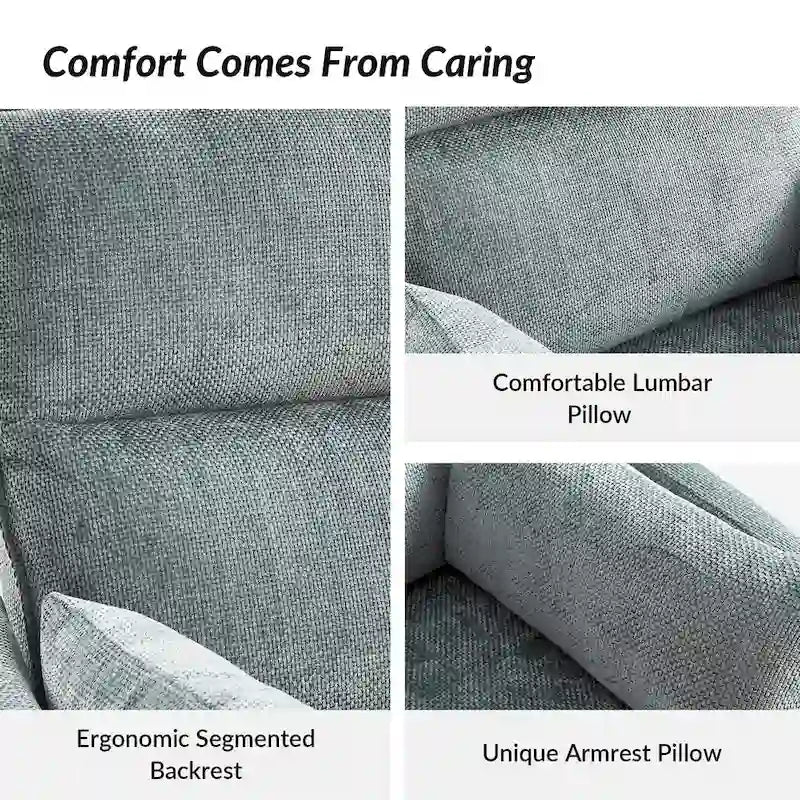 Modern 38" Power Rocking Swivel Nursery Recliner with USB Ports, Set of 2