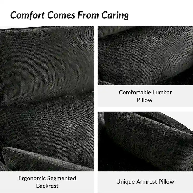 Modern 38" Power Rocking Swivel Nursery Recliner with USB Ports, Set of 2