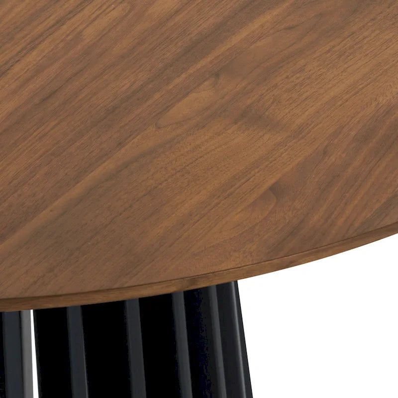 79" Solid Wood Oval Dining Table with Slatted Pedestal Base