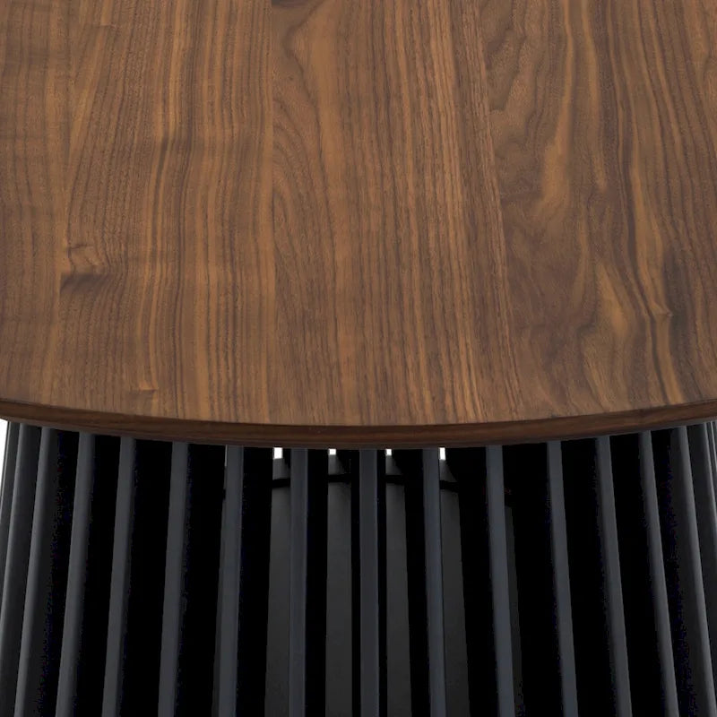 79" Solid Wood Oval Dining Table with Slatted Pedestal Base